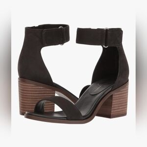 Jessica Simpson Womens Rylinn Heeled Sandal 8.5 Suede Leather Chunky Block Heel